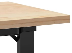 Mesa de centro estrutura em O 110x40x45,5cm pinho/aço