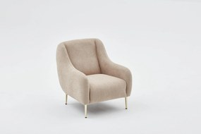 Sofá de 1 Lugar Simena – Bege Dourado – 77x77x70 cm