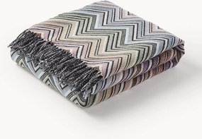 Manta em lã com franjas Perseo