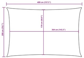 Para-sol tecido oxford retangular 2x4 m cinzento-acastanhado