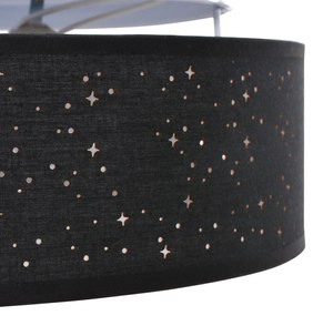 Luzes de Teto com Abajur Estrelado Preto Ø 30 cm Tecido E27
