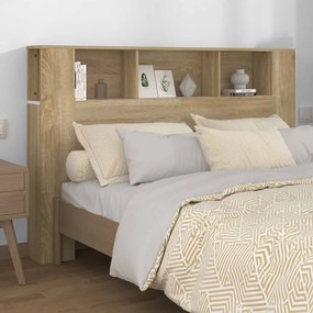 vidaXL Armário de cabeceira 160x18,5x104,5 cm branco e carvalho sonoma