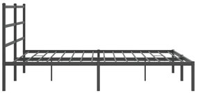 Estrutura de cama com cabeceira 193x203 cm metal preto