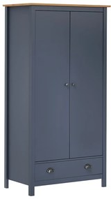 Roupeiro 2 portas Hill 89x50x170 cm pinho maciço cinzento