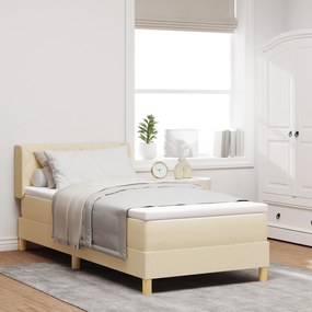 Cama Box Spring vidaXL com Colchão Creme 100x200 cm Tecido
