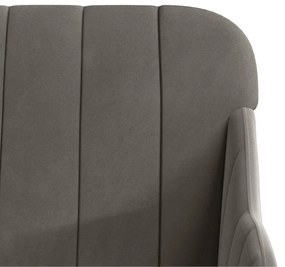 Cadeira c/ apoio de braços 63x76x80 cm veludo cinzento-escuro