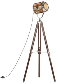 vidaXL Candeeiro de chão tripé 186 cm madeira de mangueira maciça