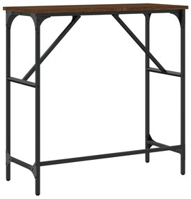 Mesa consola 75x32x75 cm derivados madeira carvalho castanho