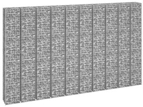 Canteiro/gabião elevado 4 pcs 30x30x50/100/150/200 cm ferro