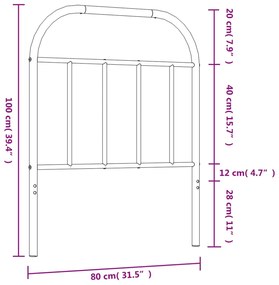 Cabeceira de cama 75 cm metal preto