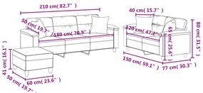 3 pcs conjunto sofás c/ almofadas microfibra cinza-escuro