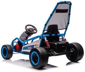 Kart elétrico para Crianças 24 V TORNADO Gokart Função Drift, Rodas espuma plástica EVA, assento couro ecológico Azul