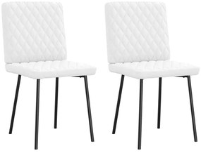 Cadeiras de jantar 2 pcs couro artificial branco