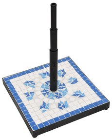 Base p/ guarda-sol quadrada 12 kg azul e branco