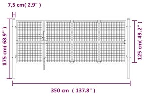 Portão de rede para jardim 350x175 cm aço galvanizado verde