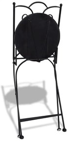 Conjunto bistrô azulejos de cerâmica 3 pcs preto e branco