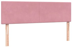 Cama com molas/colchão 140x210 cm veludo Rosa