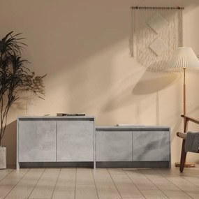 vidaXL Móvel de TV 146,5x35x50 cm derivados de madeira cinza-cimento