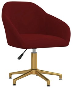 vidaXL Cadeira de jantar giratória veludo vermelho tinto