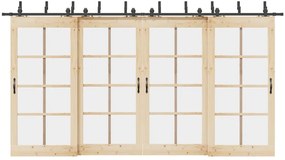 Kit de ferragens para porta deslizante 427 cm aço preto