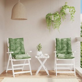 Almofadões cadeira de encosto baixo 2 pcs tecido padrão folhas
