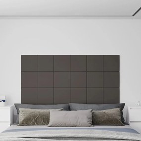 vidaXL Painel de parede 12 pcs 60x30 cmtecido 2,16 m² cor cinza-escuro