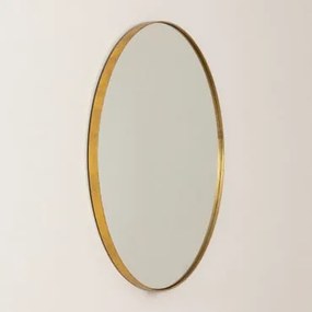 Espelho de parede redondo em metal Fransees Dourado - Sklum