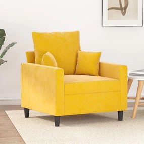 vidaXL Poltrona 60 cm veludo amarelo