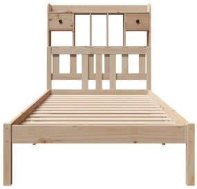 Cama com estante sem colchão 75x190 cm pinho maciço