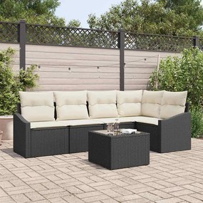 vidaXL Conjunto de Jantar para Jardim de 5 Peças com Almofadas em Rattan Sintético Marrom