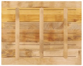 Tampo de mesa retangular 90x80x2,5 cm mangueira áspera maciça