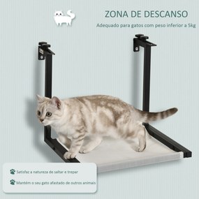 Rede para Gatos para Radiador com Gancho Ajustável Cama Suspensa de Tecido Removível Estrutura de Aço 42,5x54x34 Preto e Bege