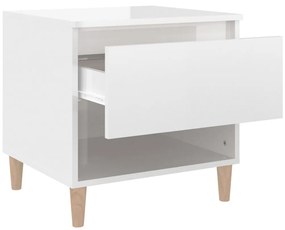 Mesa de cabeceira 50x46x50cm derivados madeira branco brilhante
