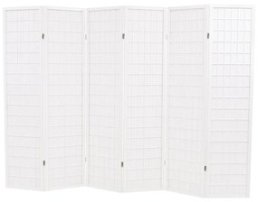 vidaXL Biombo dobrável com 6 painéis estilo japonês 240x170 cm branco