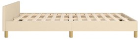 Estrutura de cama sem colchão 140x200 cm tecido cor creme