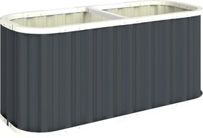 Outsunny Canteiro Elevado Metálico 136x53x61 cm Profundo Canteiro com Arestas de Proteção Etiquetas para Plantas Luvas Fundo Aberto | Aosom Portugal