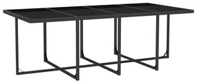 13 pcs conjunto jantar exterior com almofadões vime PE preto