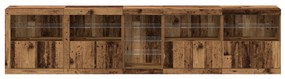Aparador com Luzes LED Madeira Velha 283x37x67 cm Madeira de Engenhari