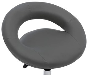 Cadeira de jantar giratória couro artificial cinzento