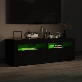 Móvel de TV Benita - Cor Preto - Com Luzes LED - 120x35x40 cm - Design