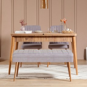 Conjunto de Mesa de Jantar Extensível e Cadeiras Vina – Pinho Atlântic