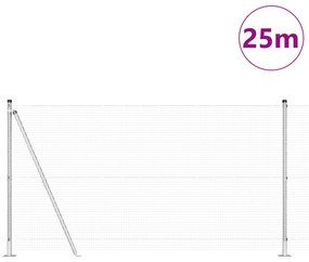 Cerca de Fio Soldado com 13 Postes Flangeados 1,2x25 m Aço Galvanizado