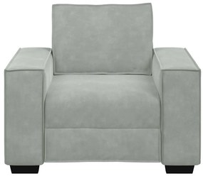 Poltrona 60 cm veludo cinzento-claro