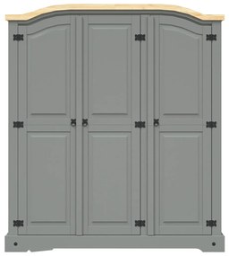 Roupeiro Corona Range pinho mexicano com 3 portas cinzento