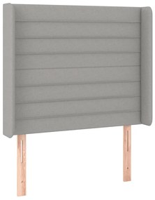 Cama box spring c/ colchão e LED 90x190 cm tecido cinza-claro