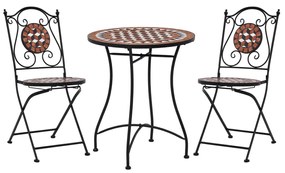 3 pcs conjunto bistro em mosaico azulejos de cerâmica terracota