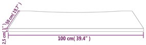 Tampo de secretária 100x50x2,5 cm pinho maciço branco