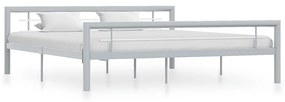 Estrutura de cama 180x200 cm metal cinzento e branco