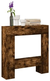 vidaXL Cornija lareira 81x18x82 cm derivados madeira carvalho fumado