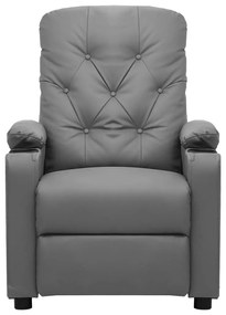 Poltrona reclinável elétrica couro artificial cinzento